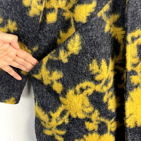 Pomodoro Mohair Blend Jacket Coat Women 8 Floral Pocket Collarless Made in Italy - Picture 4 of 16